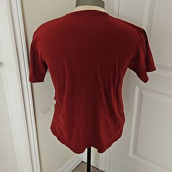 Vintage Unisex Panama City Logo Short Sleeves Cotton T-Shirt Medium Burgundy - Picture 4 of 16